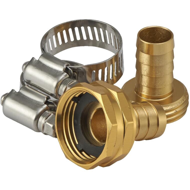1/2" x 3/4" x 1/2" Aluminum Hose Couplings, with Stainless Steel Clamps