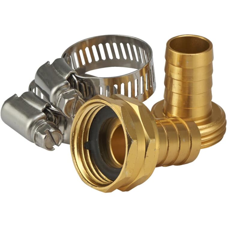 5/8" x 3/4" x 5/8" Aluminum Hose Couplings, with Stainless Steel Clamps
