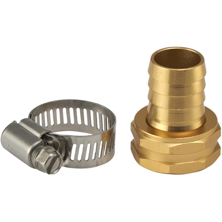 3/4" x 3/4" Female Aluminum Hose Coupling, with Stainless Steel Clamp