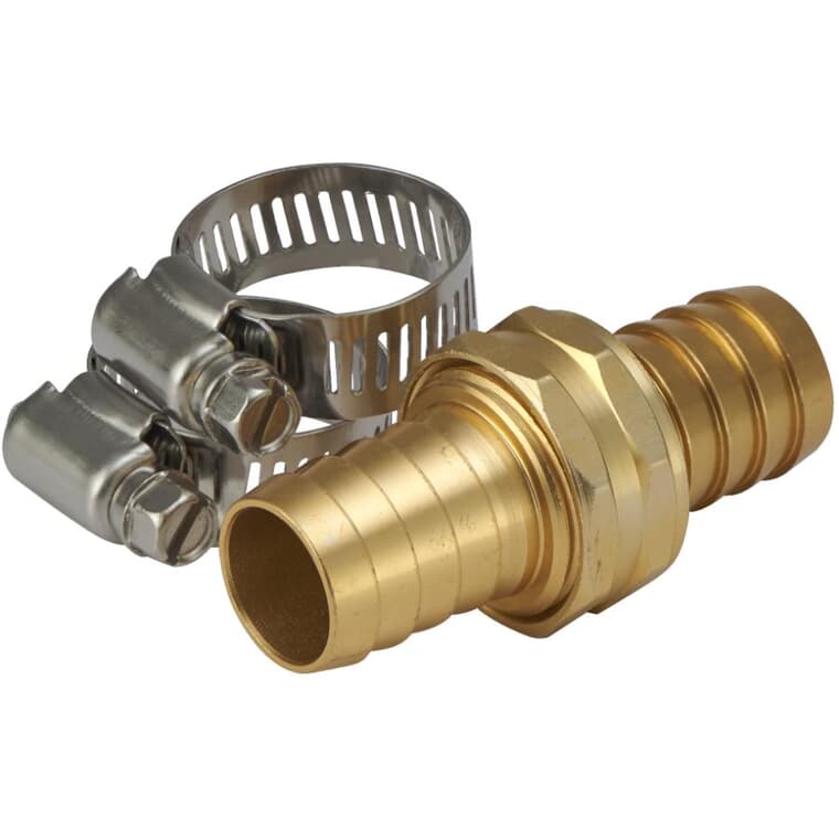 3/4" x 3/4" x 3/4" Aluminum Hose Coupling, with Stainless Steel Clamps