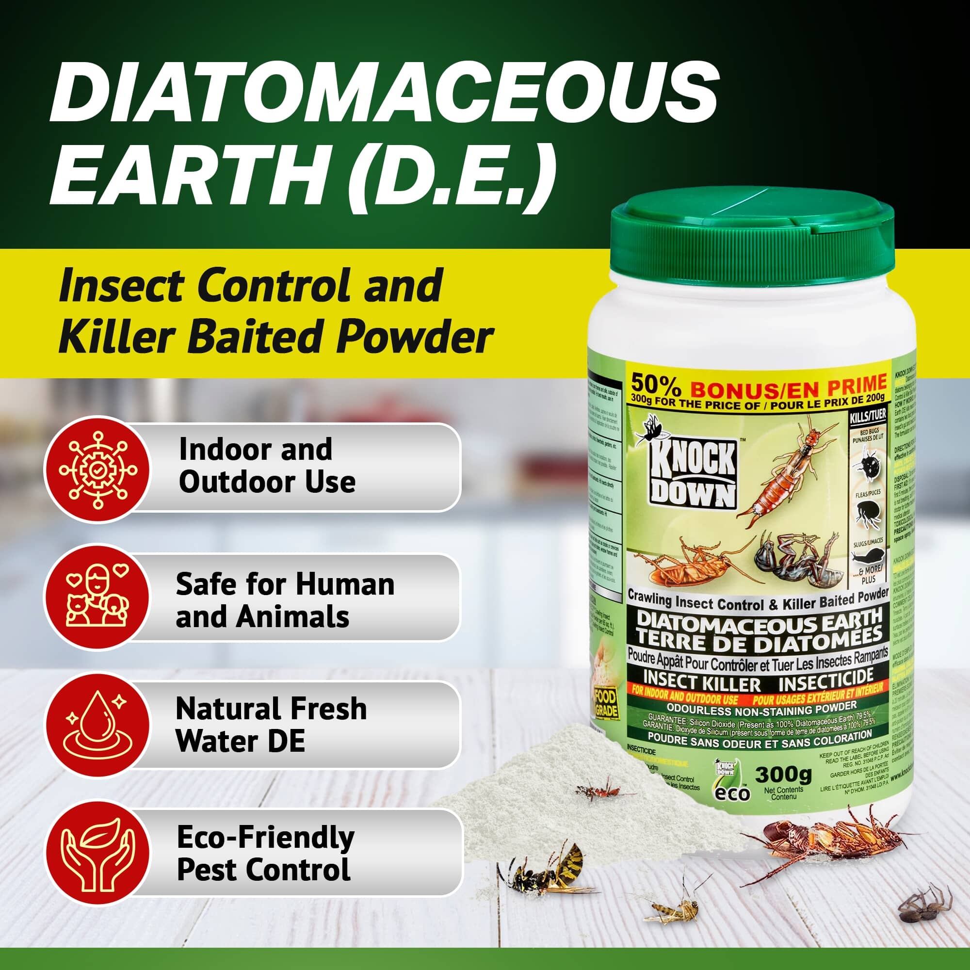 Knock Down Method Insect Sampling KNOCK DOWN Crawling Insect Control & Killer Baited Powder | Home Hardware