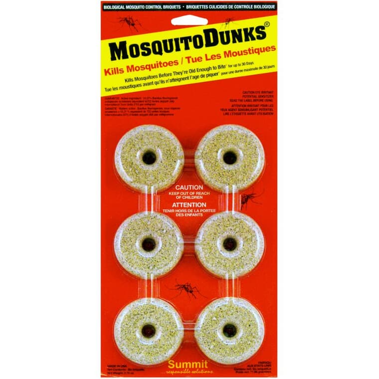 Paquet de 6 pastilles de larvicide à moustiques Mosquito Dunks