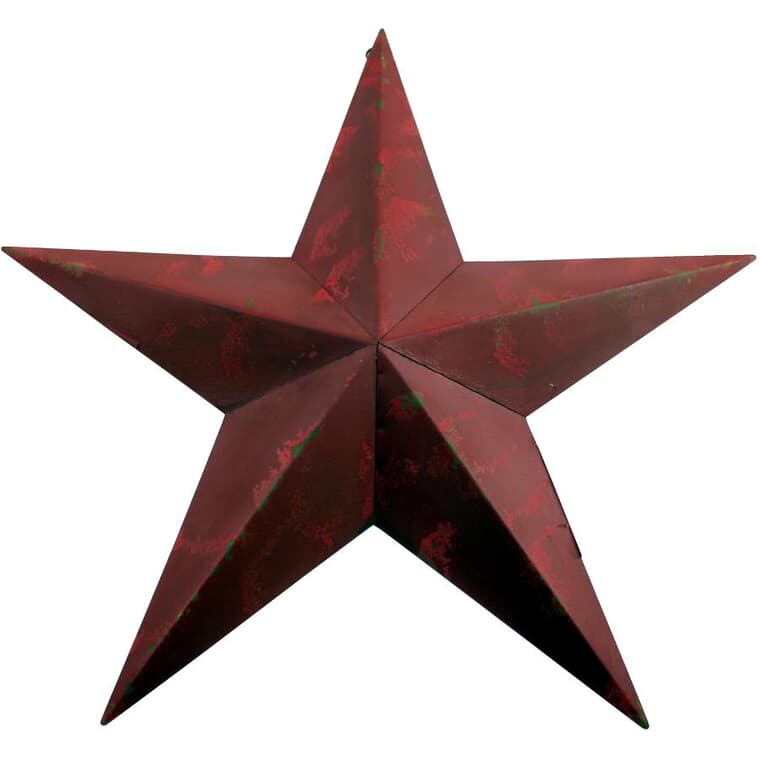 Décoration murale à motif d'étoile rouge antique, 18 po
