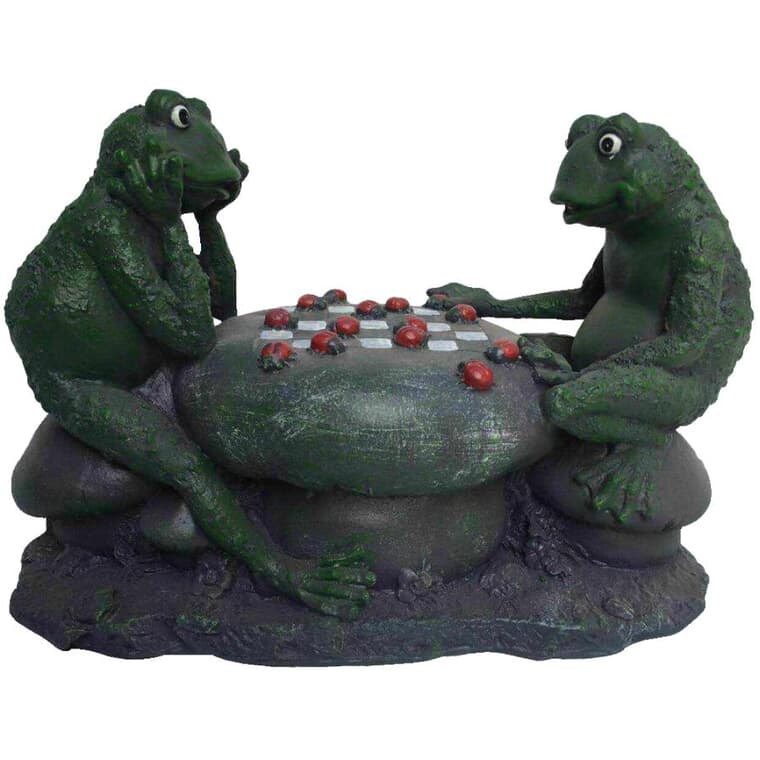 Frogs Playing Checkers Garden Statue