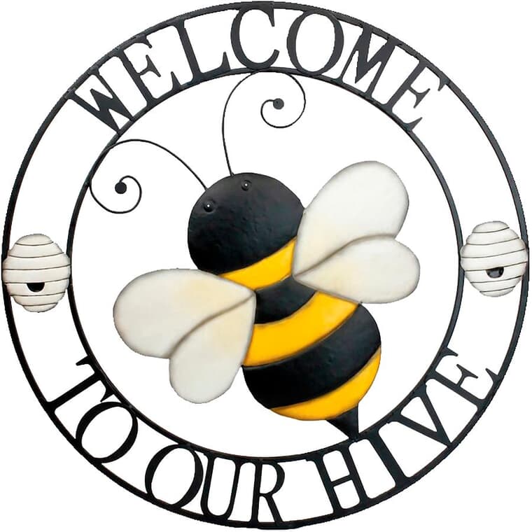 Applique murale Bienvenue dans notre ruche, 22 po