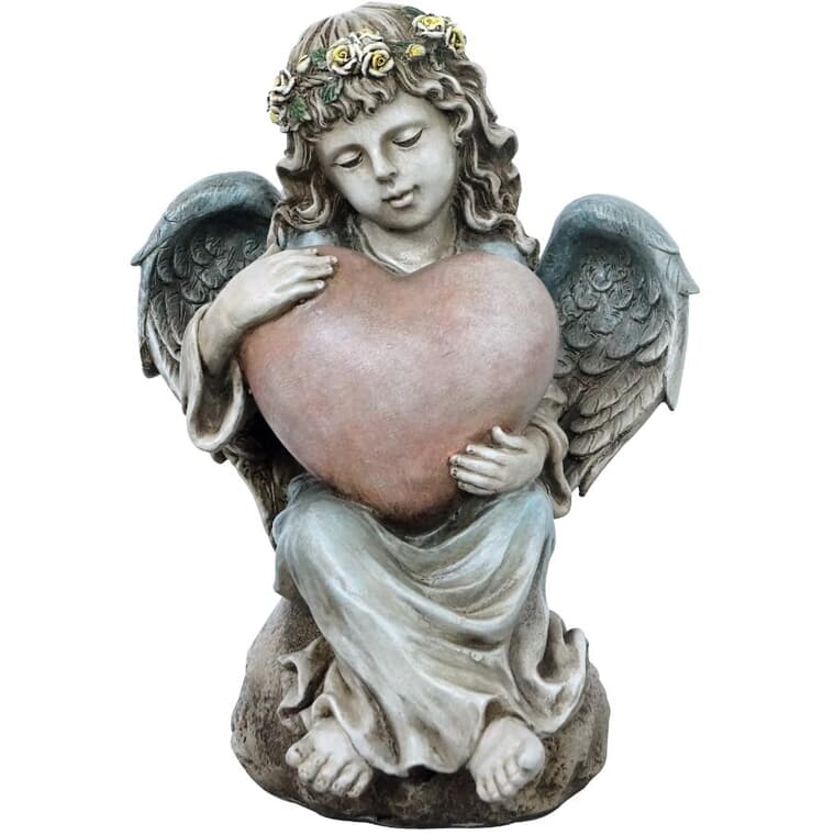14" Angel Lawn Ornament with Heart