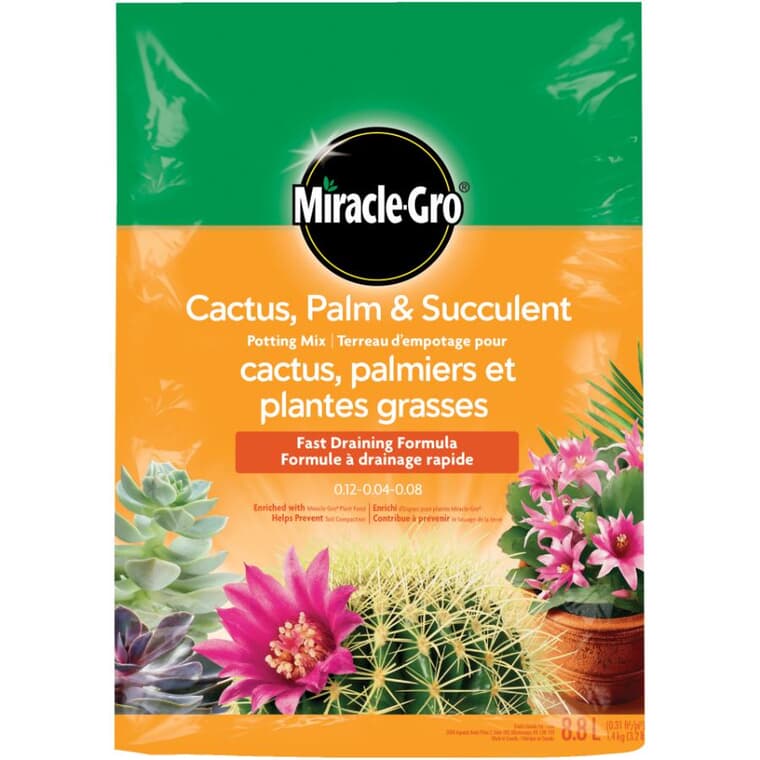 Terreau d'empotage pour cactus, palmier et succulentes, 8,8 L