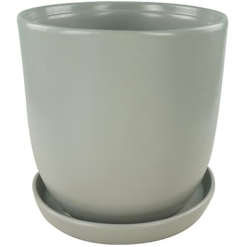 5.5" Egg Pot Ceramic Planter - Matte Grey