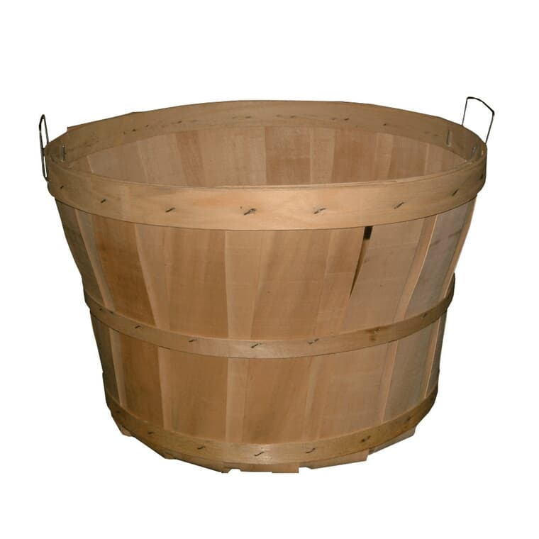 Wooden Bushel Basket with Handles