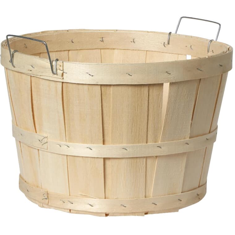 Wooden 1/2 Bushel Basket with Handles