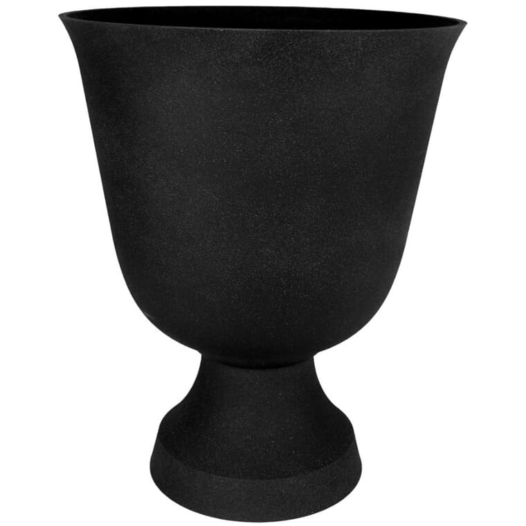 Vase Tribeca en plastique, noir lave, 19 po