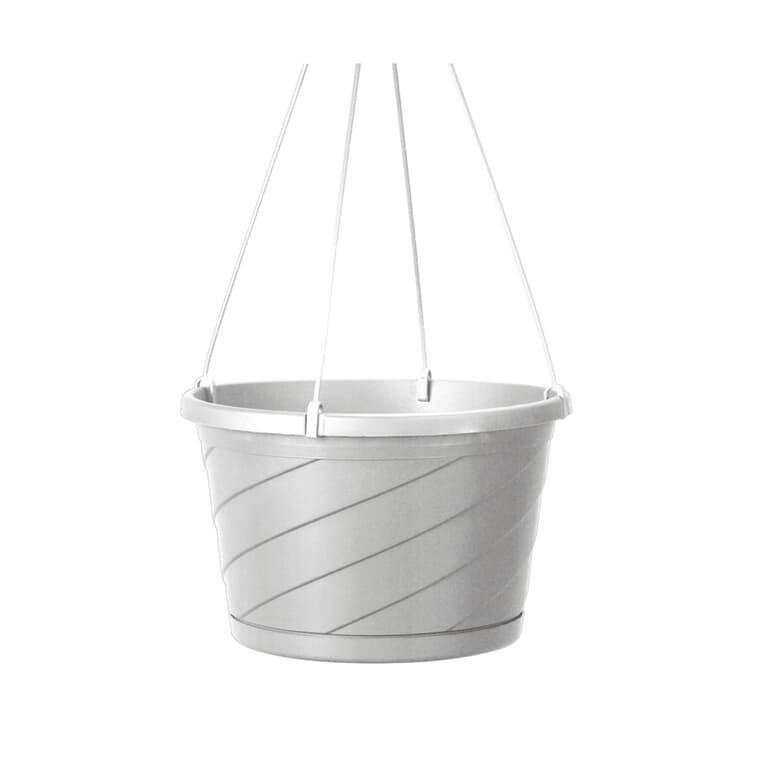 10" White Hanging Basket Planter