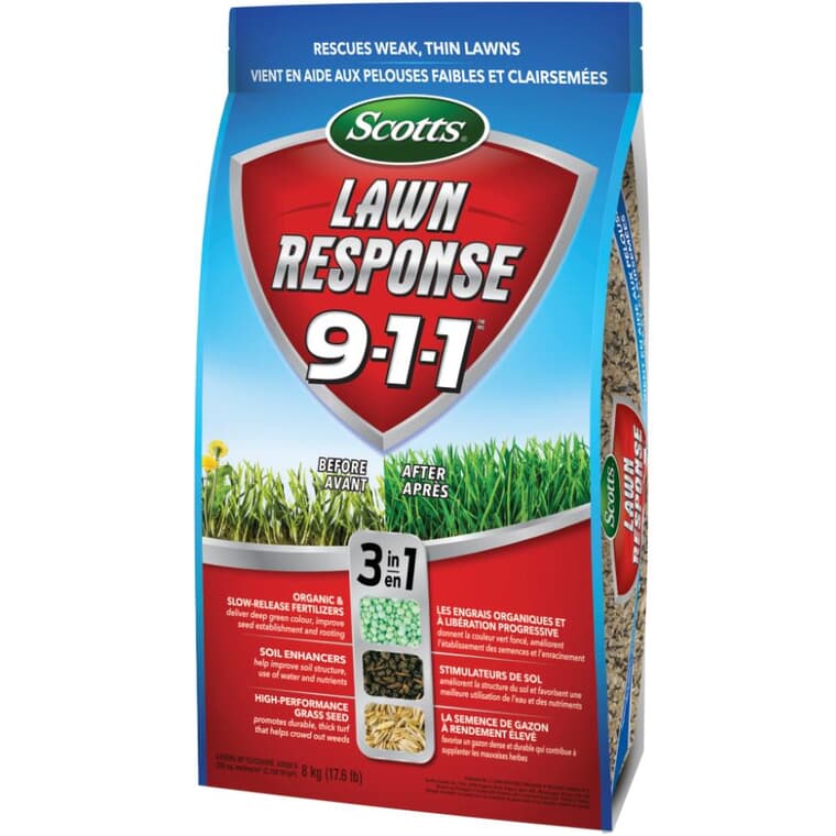 Lawn Response 9-1-1 Grass Seed & Fertilizer - 8 kg