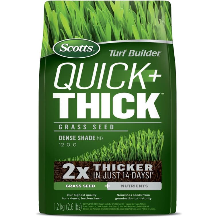 Turf Builder Quick+Thick Grass Seed - Dense Shade Mix, 1.2 kg