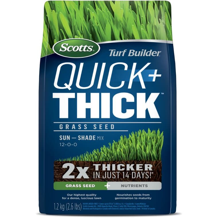 Turf Builder Quick+Thick Grass Seed - Sun and Shade Mix, 1.2 kg