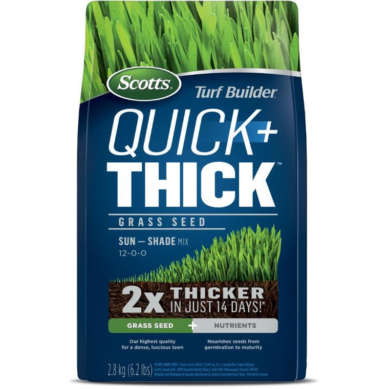 Turf Builder Quick+Thick Grass Seed - Sun and Shade Mix, 2.8 kg