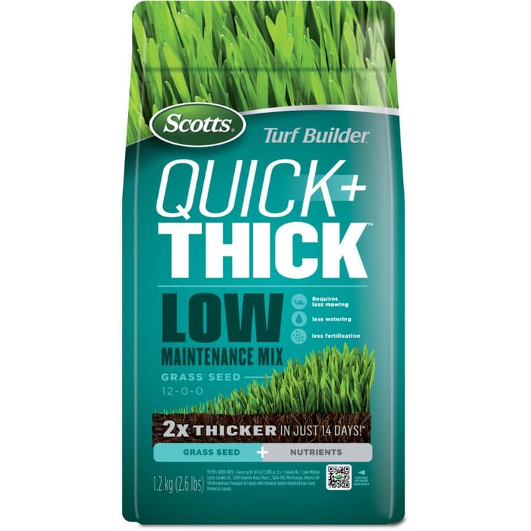 Turf Builder Quick + Thick Low Maintenance Grass Seed Mix - 1.2 kg