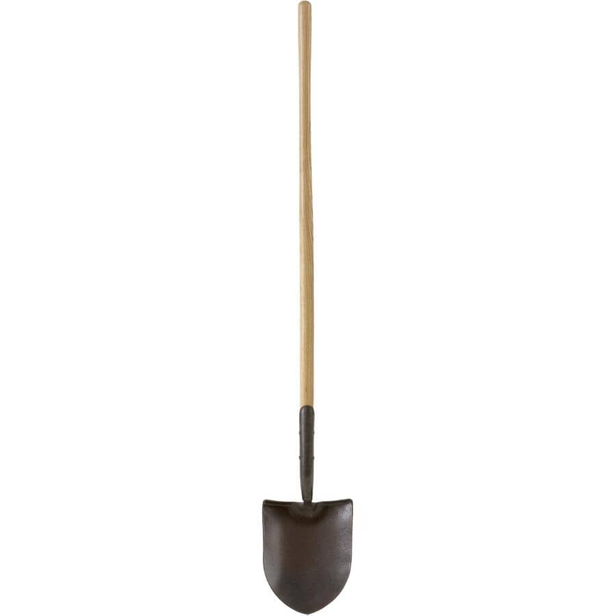 HOME GARDENER:60" Round Point Long Handle Solid Shank Shovel