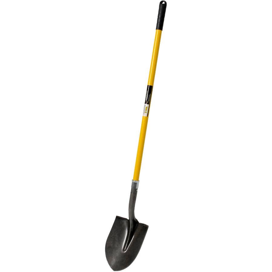 CONTRACTORS CHOICE X-TRA:58" Round Point Long Handle Shovel, with Fiberglass Handle