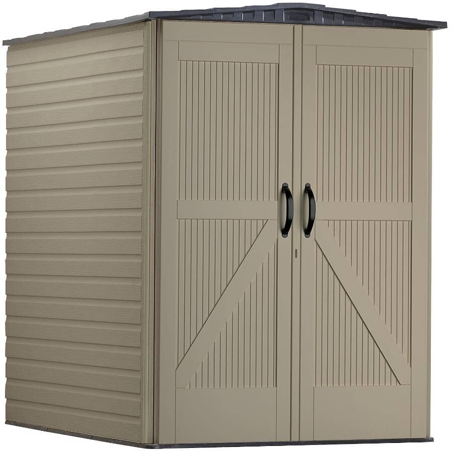 Large Roughneck Vertical Storage Shed, Rubbermaid Outdoor Vertical Storage Shed Shelves