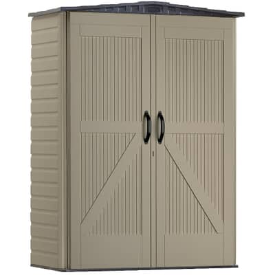 Rubbermaid 4 6 X6 Small Roughneck Vertical Storage Shed Home Hardware Small Roughneck Vertical Storage Shed, Rubbermaid Outdoor Storage Patio Series Cabinet