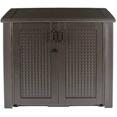Rubbermaid 16 4 Cu Ft Resin Wicker Storage Cabinet Home Hardware Rubbermaid 16 4 Cu Ft Resin Wicker, Rubbermaid Outdoor Storage Patio Series Cabinet