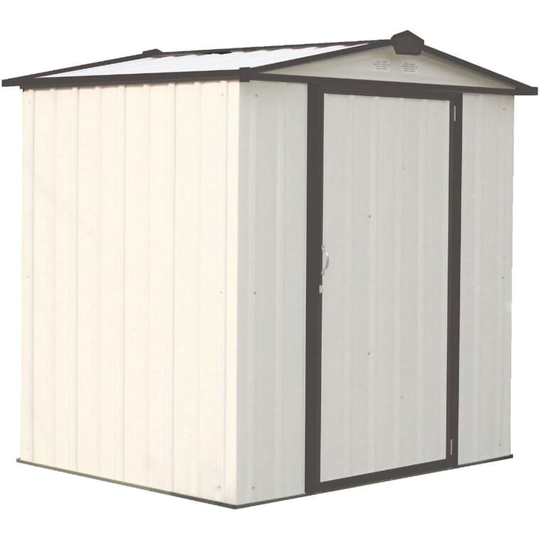 6' x 5' Cream with Charcoal Trim Storage Shed