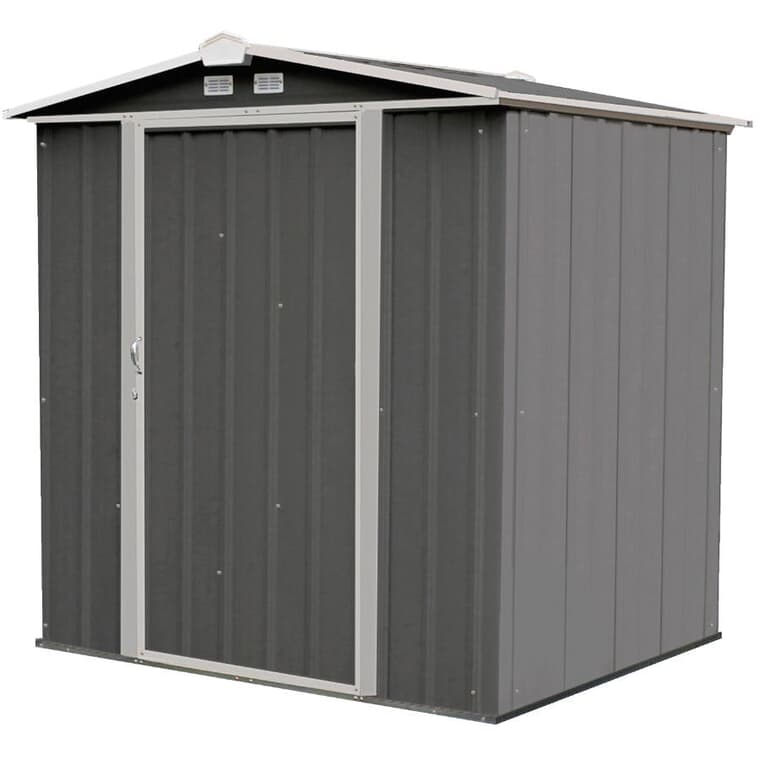 6' x 5' Charcoal with Cream Trim Storage Shed