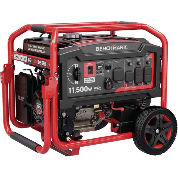 Portable Dual Fuel Generator - with Remote Start, 11500W 76-80dB