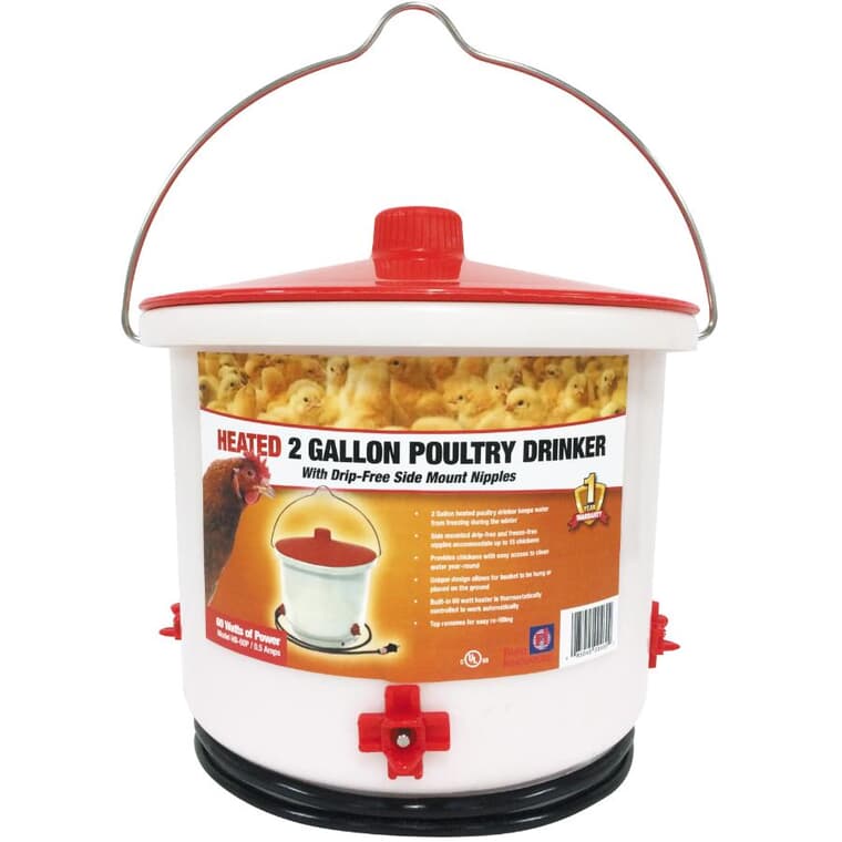 2 Gallon Heated Electric Poultry Waterer