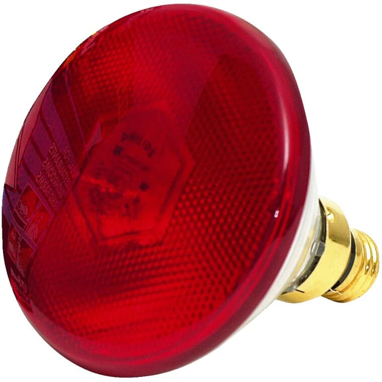 Lampe chauffante rouge en verre durci de 175 W