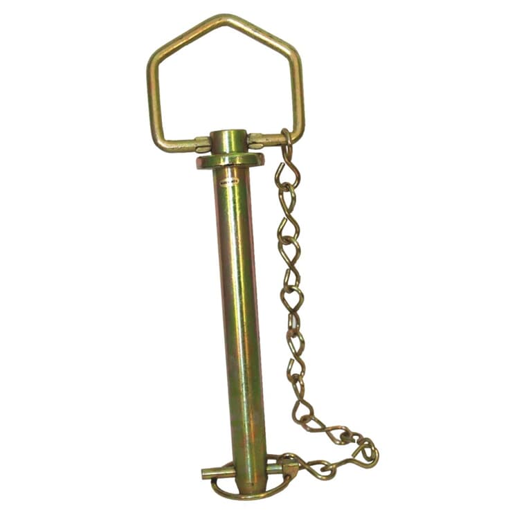 Forged Head Swivel Handle Hitch Pin with Chain - 1/2" x 4-1/4"