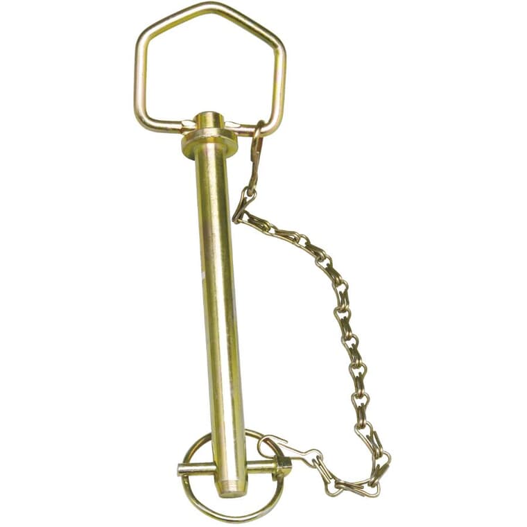 Forged Head Swivel Handle Hitch Pin with Chain - 5/8" x 6-1/4"