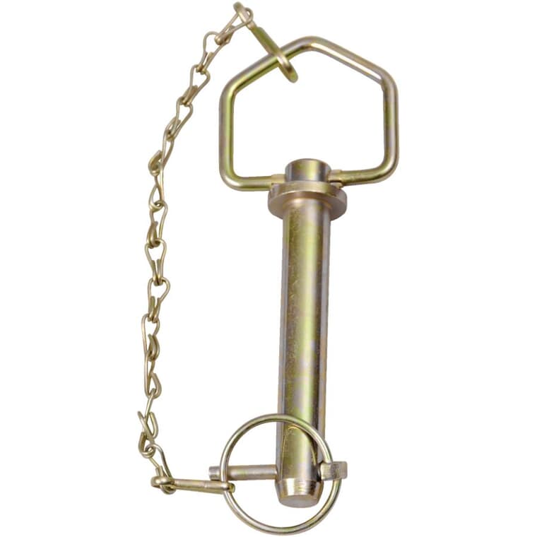 Forged Head Swivel Handle Hitch Pin with Chain - 3/4" x 4-1/4"