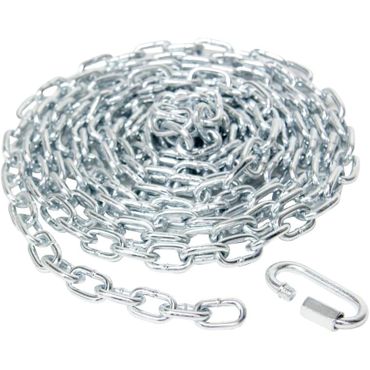 3/16" x 10' Passing Link Chain - Zinc Plated