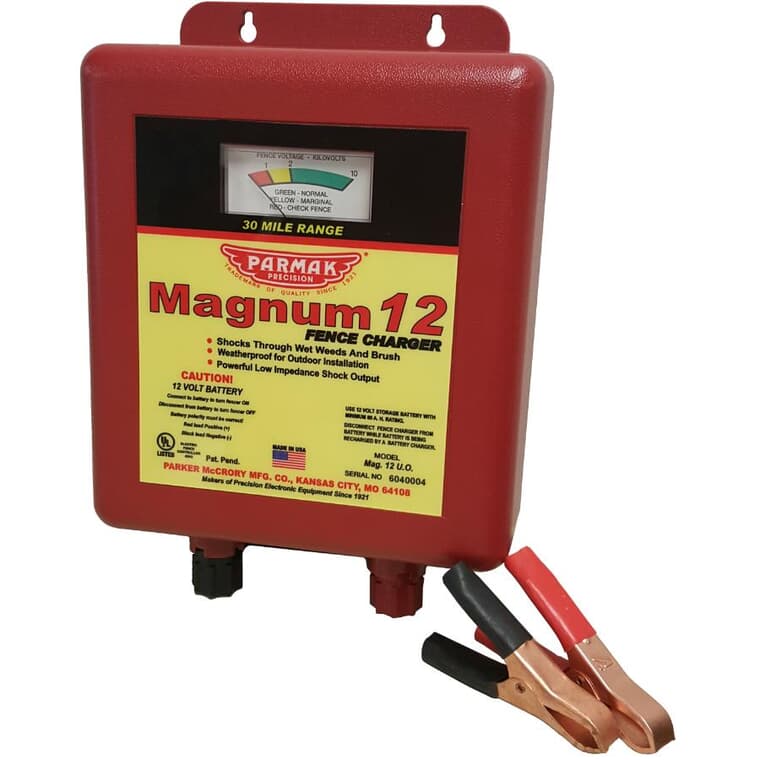 Chargeur de clôture électrique à batterie à faible impédance Magnum de 12 V