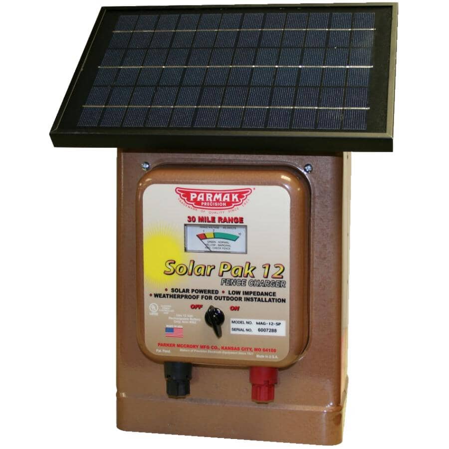 PARMAK:Chargeur de clôture solaire électrique à batterie à faible impédance Pak de 12 V