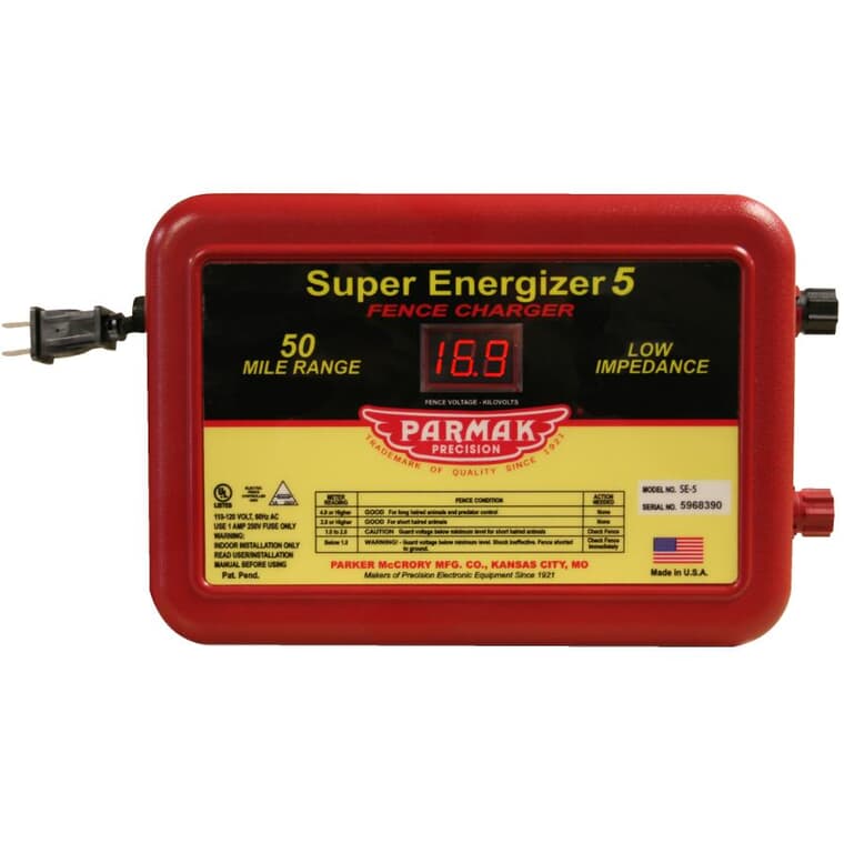 Chargeur pour électrificateur c.a. à faible impédance Super Energizer 5, 110 à 120 V