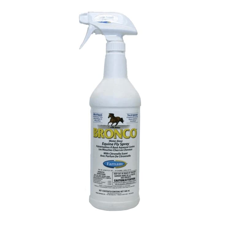 Insecticide à mouche Bronco à base d'eau pour chevaux, 946 ml