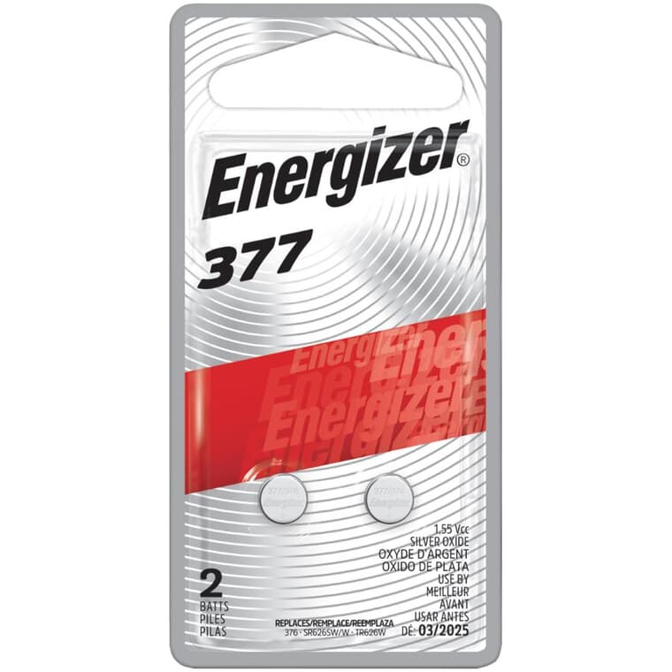 377BPZ Watch & Electronics Batteries - 2 Pack