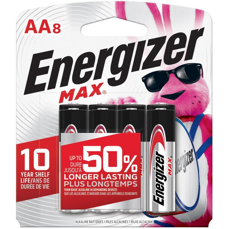 Max AA Alkaline Batteries - 8 Pack