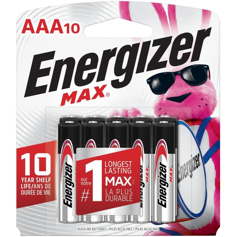 Paquet de 10 piles alcalines AAA Max