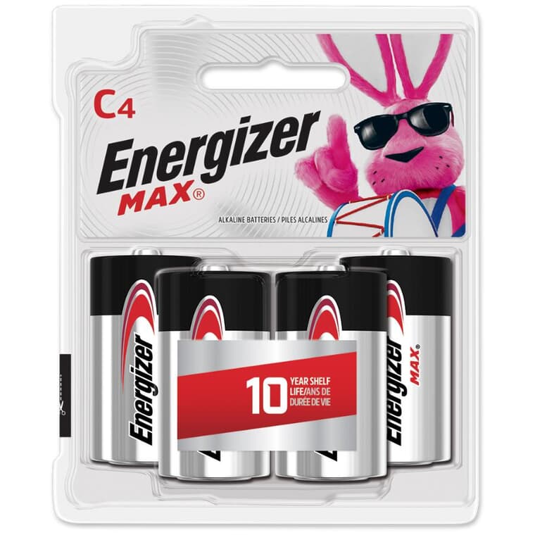 Max Alkaline C Batteries - 4 Pack
