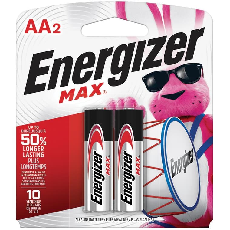 Max Alkaline AA Batteries - 2 Pack