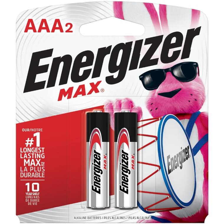Max Alkaline AAA Batteries - 2 Pack