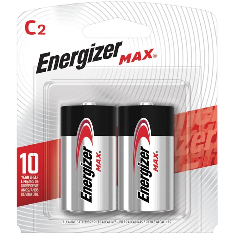 Max Alkaline C Batteries - 2 Pack