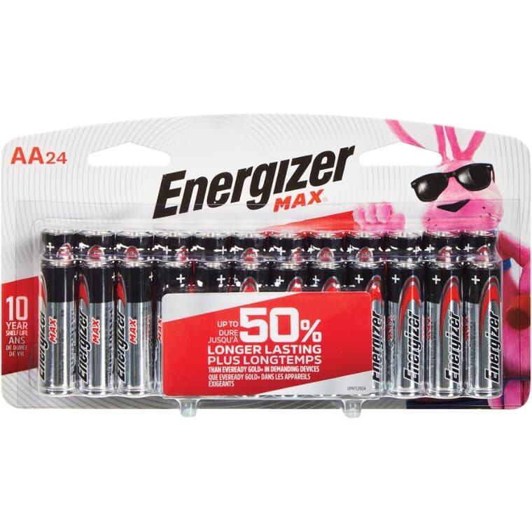 Max Alkaline AA Batteries - 24 Pack