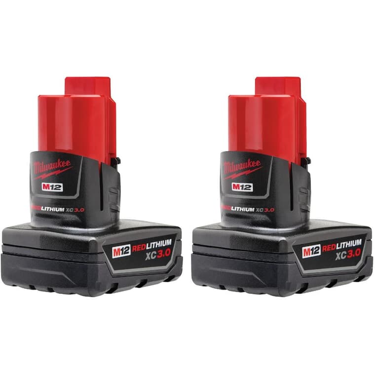 M12 12V Lithium-Ion Extended Capacity 3.0 Ah Redlithium Battery - 2 Pack