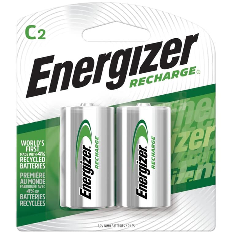 Recharge NiMH Rechargeable C Batteries - 2 Pack
