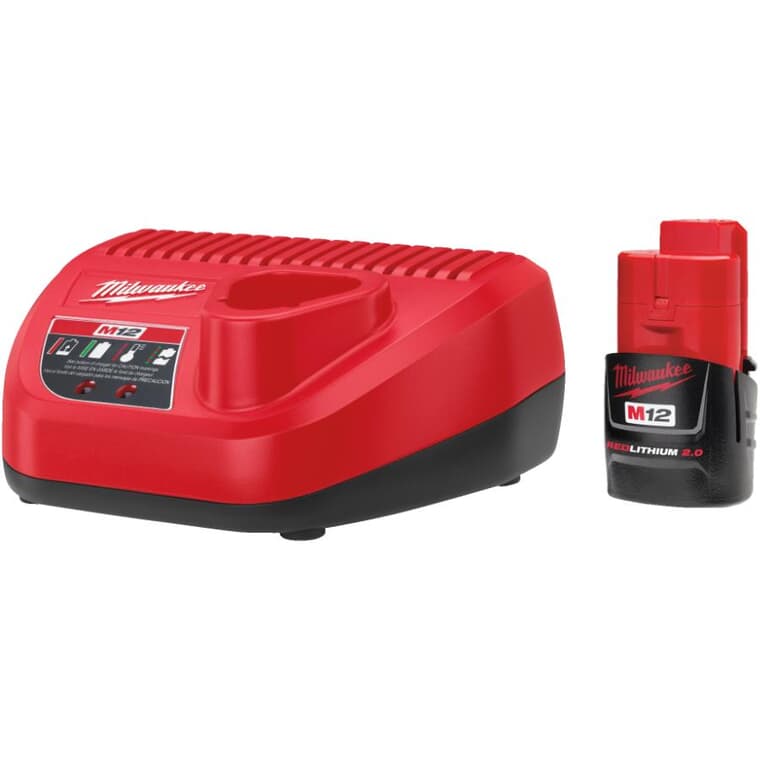 M12 12V Lithium-Ion Compact 2.0 Ah Redlithium Battery & Charger Starter Kit